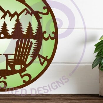 Intra απο ξύλο plywood 3mm-4mm πάχος Ρολόι τοίχου Adirondack Chair Mountains Δίασταση 8x8 cm INTRAFABR-121386806 - Image 2