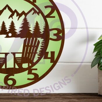 Intra απο ξύλο plywood 3mm-4mm πάχος Ρολόι τοίχου Adirondack Chair Mountains Δίασταση 8x8 cm INTRAFABR-121386806 - Image 3