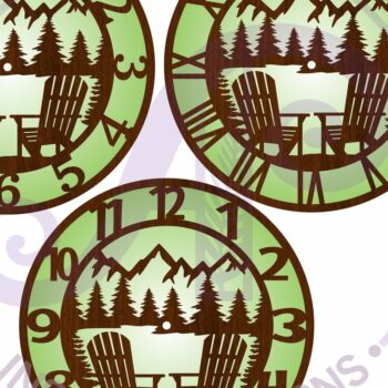 Intra απο ξύλο plywood 3mm-4mm πάχος Ρολόι τοίχου Adirondack Chair Mountains Δίασταση 8x8 cm INTRAFABR-121386806 - Image 4