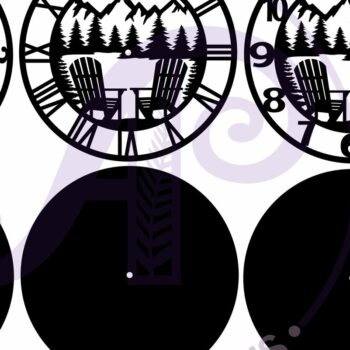 Intra απο ξύλο plywood 3mm-4mm πάχος Ρολόι τοίχου Adirondack Chair Mountains Δίασταση 8x8 cm INTRAFABR-121386806 - Image 5