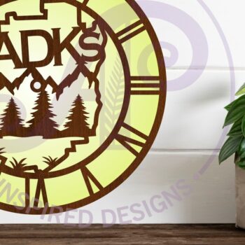 Intra απο ξύλο plywood 3mm-4mm πάχος Ρολόι τοίχου ADKs Adirondacks Δίασταση 8x8 cm INTRAFABR-121690736 - Image 2