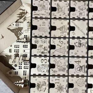 Intra απο ξύλο plywood 3mm-4mm πάχος Κουτιά δώρων Advent Calendar Χριστούγεννα Δίασταση 4x4 cm INTRAFABR-83615080