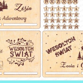 Intra απο ξύλο plywood 3mm-4mm πάχος Advent Calendar Δίασταση 4x4 cm INTRAFABR-78183783 - Image 1