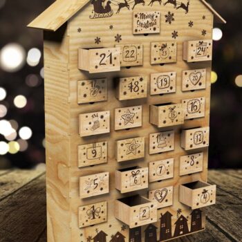 Intra απο ξύλο plywood 3mm-4mm πάχος ADVENT CALENDAR Ξύλο κοπής με λέιζερ Δίασταση 15x15 cm INTRAFABR-42507918 - Image 1