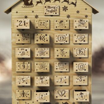 Intra απο ξύλο plywood 3mm-4mm πάχος ADVENT CALENDAR Ξύλο κοπής με λέιζερ Δίασταση 15x15 cm INTRAFABR-42507918 - Image 3