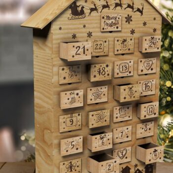 Intra απο ξύλο plywood 3mm-4mm πάχος ADVENT CALENDAR Ξύλο κοπής με λέιζερ Δίασταση 15x15 cm INTRAFABR-42507918 - Image 4