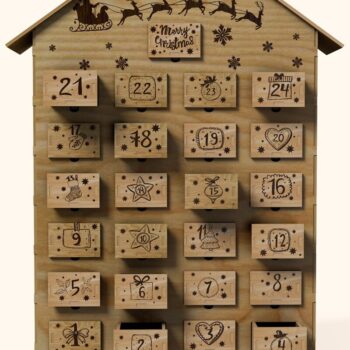 Intra απο ξύλο plywood 3mm-4mm πάχος ADVENT CALENDAR Ξύλο κοπής με λέιζερ Δίασταση 15x15 cm INTRAFABR-42507918 - Image 7