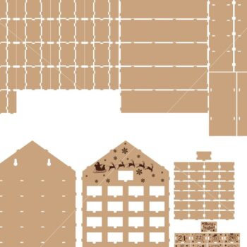 Intra απο ξύλο plywood 3mm-4mm πάχος ADVENT CALENDAR Ξύλο κοπής με λέιζερ Δίασταση 15x15 cm INTRAFABR-42507918 - Image 8