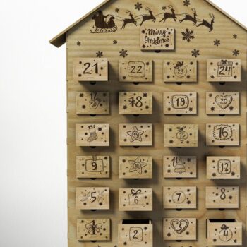 Intra απο ξύλο plywood 3mm-4mm πάχος ADVENT CALENDAR Ξύλο κοπής με λέιζερ Δίασταση 15x15 cm INTRAFABR-42507918 - Image 9