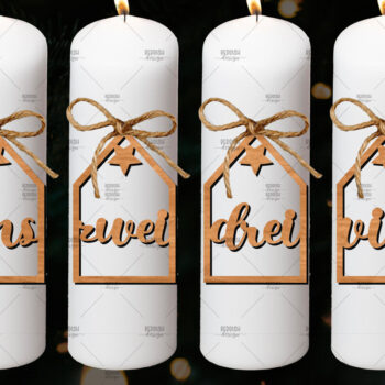 Intra απο ξύλο plywood 3mm-4mm πάχος Advent Numbers, Number Pendants Δίασταση 4x4 cm INTRAFABR-106524304 - Image 1