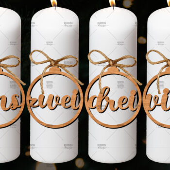 Intra απο ξύλο plywood 3mm-4mm πάχος Advent Numbers, Number Pendants Δίασταση 4x4 cm INTRAFABR-106524319 - Image 1