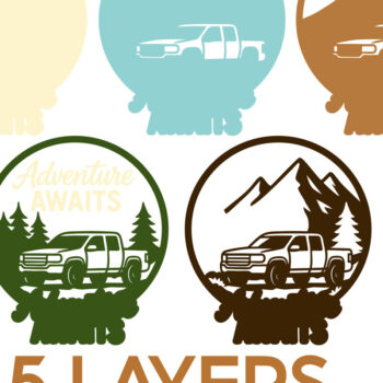 Intra απο ξύλο plywood 3mm-4mm πάχος Πινακίδα Truck Awaits Adventure Δίασταση 8x8 cm INTRAFABR-125220487 - Image 2