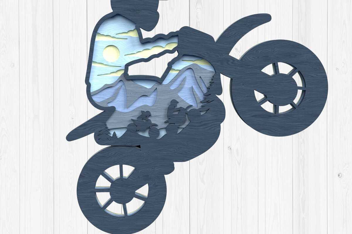 Intra απο ξύλο plywood 3mm-4mm πάχος Adventure Motorbike Δίασταση 30x20 cm INTRAFABR-120349390 - Image 3