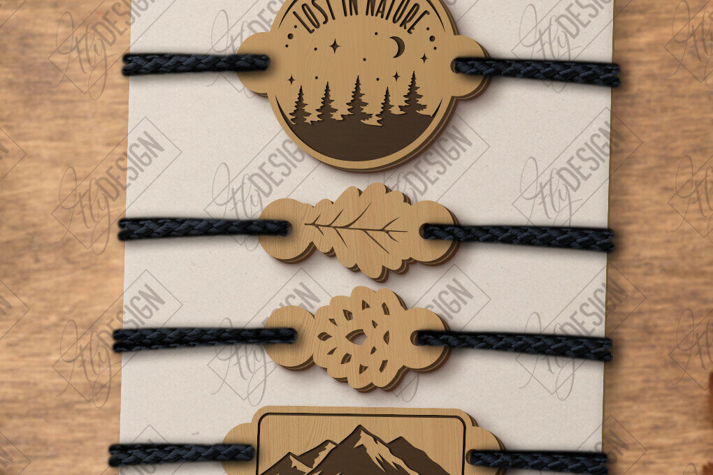 Intra απο ξύλο plywood 3mm-4mm πάχος Βραχιόλια περιπέτειας με λέιζερ Δίασταση 5x5 cm INTRAFABR-123747295