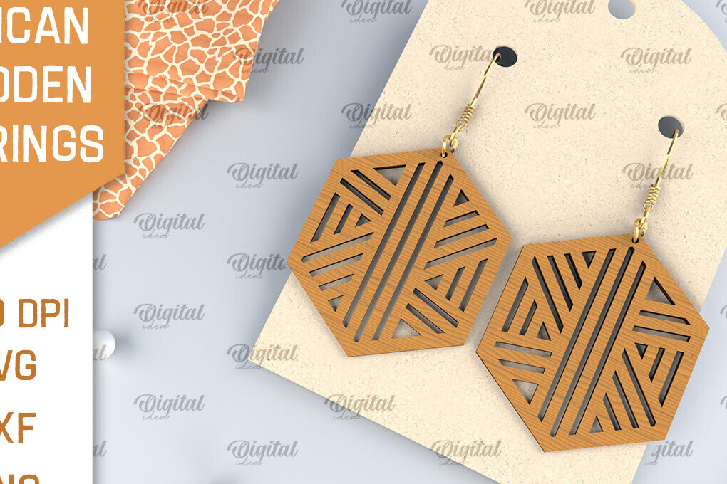 Intra απο ξύλο plywood 3mm-4mm πάχος Αφρικανικά ξύλινα σκουλαρίκια Σχέδιο κοπής με λέιζερ Δίασταση 3x3 cm INTRAFABR-102056620