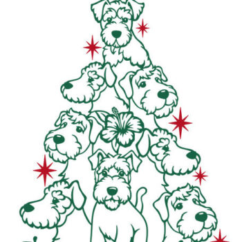 Intra απο ξύλο plywood 3mm-4mm πάχος Χριστουγεννιάτικο δέντρο Airedale Terrier Δίασταση 30x20 cm INTRAFABR-85921765 - Image 2