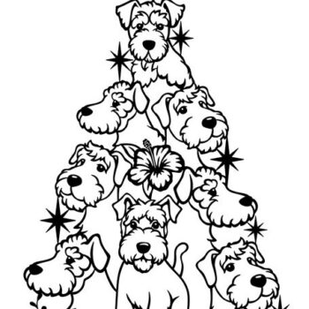 Intra απο ξύλο plywood 3mm-4mm πάχος Χριστουγεννιάτικο δέντρο Airedale Terrier Δίασταση 30x20 cm INTRAFABR-85921765 - Image 3