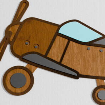 Intra απο ξύλο plywood 3mm-4mm πάχος Πτήση αεροπλάνου Baby Kids Δίασταση 30x20 cm INTRAFABR-105424558 - Image 2