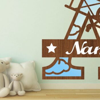 Intra απο ξύλο plywood 3mm-4mm πάχος γραμμάτων μονογράμματος αεροπλάνου Δίασταση 30x20 cm INTRAFABR-74229185 - Image 2