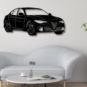 Intra απο ξύλο plywood 3mm-4mm πάχος Alfa Giulia Car Silhouette Δίασταση 15x15 cm INTRAFABR-113403598 - Image 1