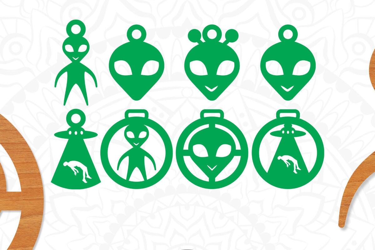 Intra απο ξύλο plywood 3mm-4mm πάχος κομμένο Χριστουγεννιάτικο Στολίδι Alien Δίασταση 8x8 cm INTRAFABR-21445145