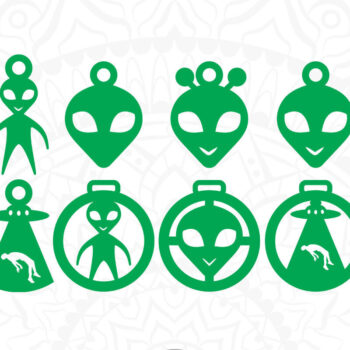 Intra απο ξύλο plywood 3mm-4mm πάχος κομμένο Χριστουγεννιάτικο Στολίδι Alien Δίασταση 8x8 cm INTRAFABR-21445145 - Image 3