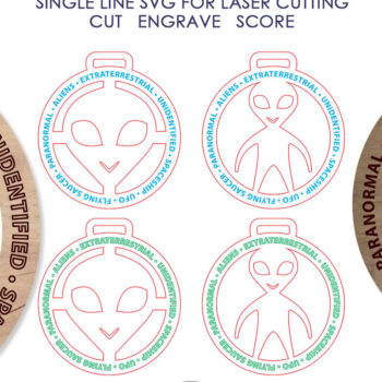 Intra απο ξύλο plywood 3mm-4mm πάχος Alien Στολίδι για Δίασταση 8x8 cm INTRAFABR-22134268 - Image 1