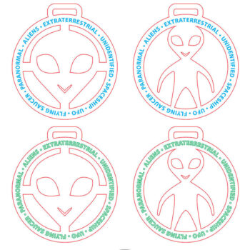 Intra απο ξύλο plywood 3mm-4mm πάχος Alien Στολίδι για Δίασταση 8x8 cm INTRAFABR-22134268 - Image 3