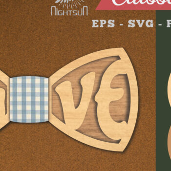 Intra απο ξύλο plywood 3mm-4mm πάχος Alive Bowtie Δίασταση 15x15 cm INTRAFABR-112130145 - Image 1