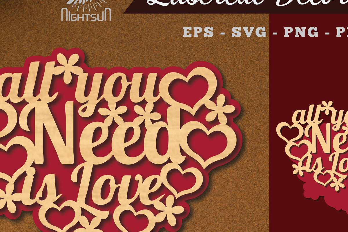 Intra απο ξύλο plywood 3mm-4mm πάχος Το μόνο που χρειάζεστε είναι Love Δίασταση 15x15 cm INTRAFABR-114020818