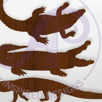 Intra απο ξύλο plywood 3mm-4mm πάχος Σιλουέτα αλιγάτορα με κοπή τοίχου με λέιζερ Δίασταση 12x12 cm INTRAFABR-118777207 - Image 1