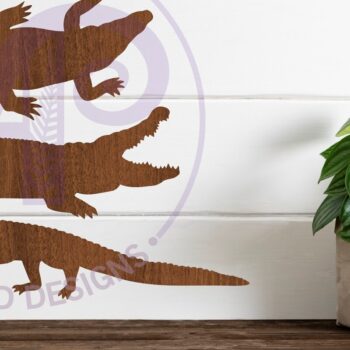 Intra απο ξύλο plywood 3mm-4mm πάχος Σιλουέτα αλιγάτορα με κοπή τοίχου με λέιζερ Δίασταση 12x12 cm INTRAFABR-118777207 - Image 3