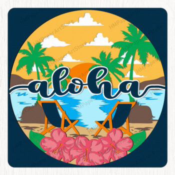 Intra απο ξύλο plywood 3mm-4mm πάχος ALOHA Summer 3D Box Paper Δίασταση 20x20 cm INTRAFABR-80214999 - Image 1