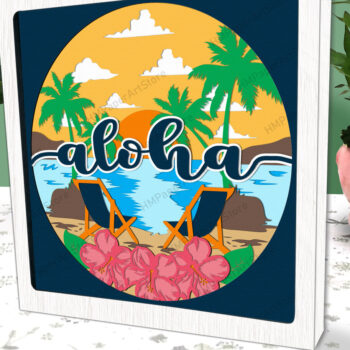 Intra απο ξύλο plywood 3mm-4mm πάχος ALOHA Summer 3D Box Paper Δίασταση 20x20 cm INTRAFABR-80214999 - Image 2