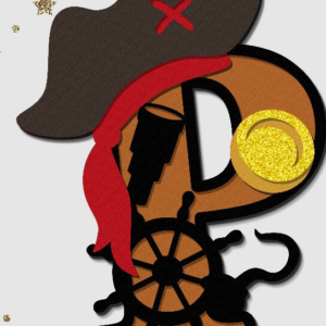 Intra απο ξύλο plywood 3mm-4mm πάχος Alphabet 3D Pirate Δίασταση 15×15 cm INTRAFABR-89533116