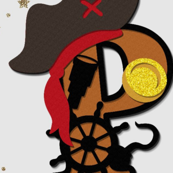 Intra απο ξύλο plywood 3mm-4mm πάχος Alphabet 3D Pirate Δίασταση 15x15 cm INTRAFABR-89533116 - Image 1