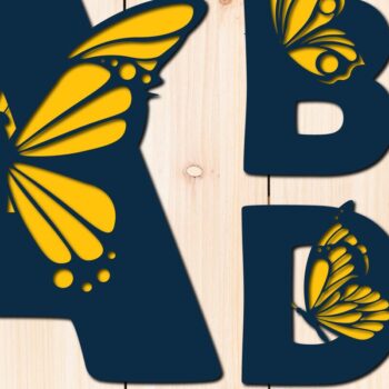 Intra απο ξύλο plywood 3mm-4mm πάχος Alphabet a-Z /Paper Cut MEGA Δίασταση 15x15 cm INTRAFABR-38254512 - Image 6