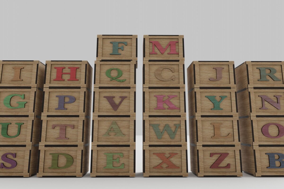 Intra απο ξύλο plywood 3mm-4mm πάχος Παζλ Alphabet Blocks για παιδιά Δίασταση 15x15 cm INTRAFABR-113816952