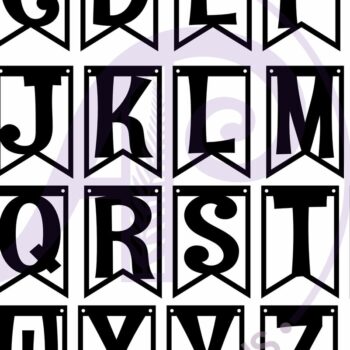 Intra απο ξύλο plywood 3mm-4mm πάχος Alphabet Bunting Banner Flags  Δίασταση 30x20 cm INTRAFABR-98676439 - Image 3