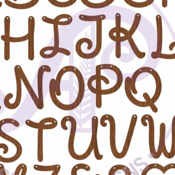 Intra απο ξύλο plywood 3mm-4mm πάχος Αποκοπή πανό με σγουρή γραμματοσειρά Alphabet Δίασταση 30x20 cm INTRAFABR-102018869 - Image 2