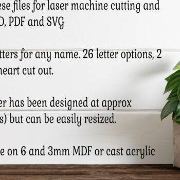 Intra απο ξύλο plywood 3mm-4mm πάχος Αποκοπή πανό με σγουρή γραμματοσειρά Alphabet Δίασταση 30x20 cm INTRAFABR-102018869 - Image 4