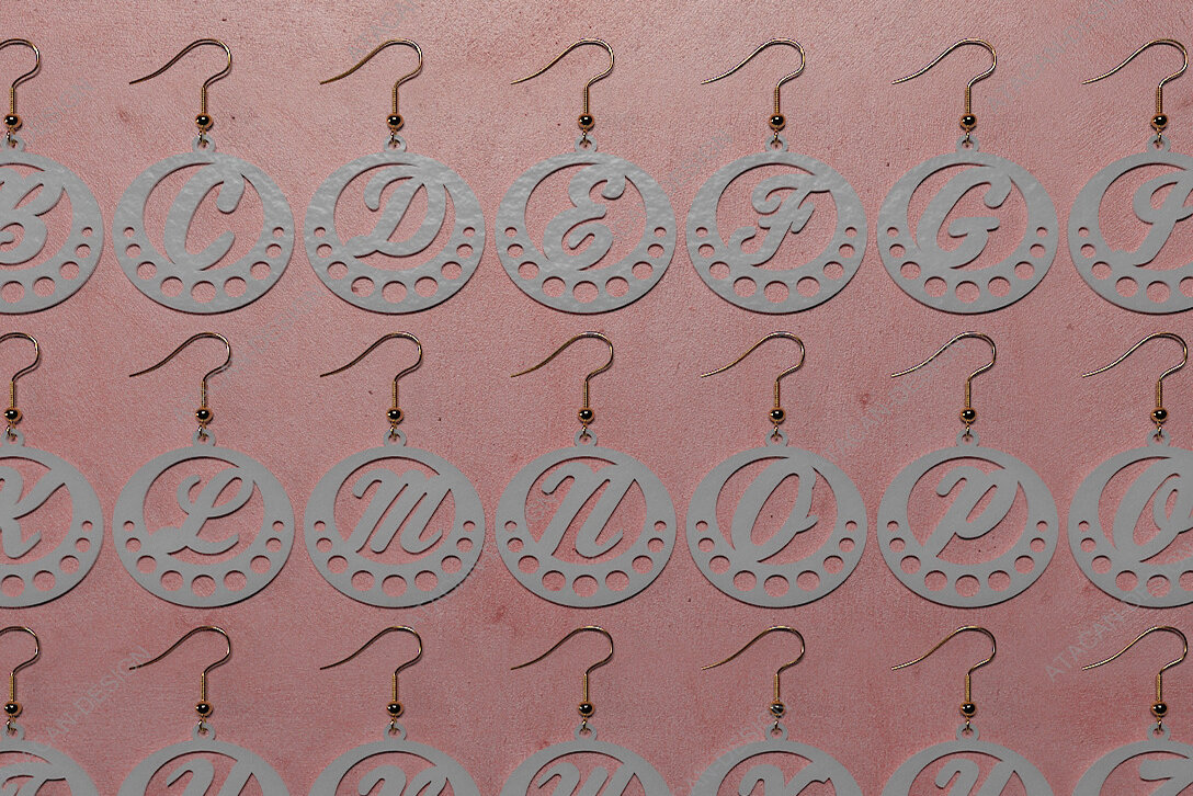 Intra απο ξύλο plywood 3mm-4mm πάχος Σκουλαρίκια Alphabet από α έως Ω Σκουλαρίκι Δίασταση 3x3 cm INTRAFABR-70222662