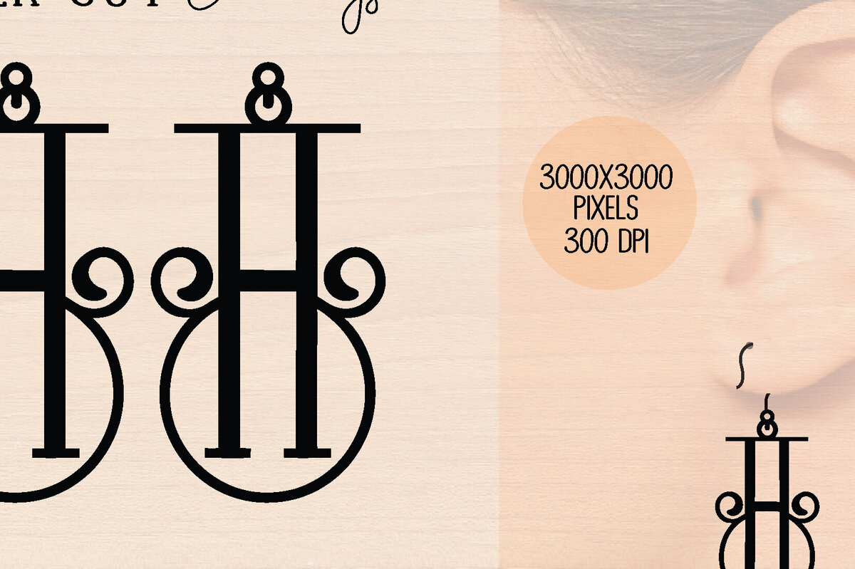 Intra απο ξύλο plywood 3mm-4mm πάχος Ξύλινο σκουλαρίκι Alphabet H Δίασταση 3000x3000 cm INTRAFABR-121777762 - Image 1