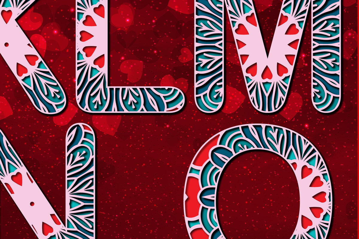 Intra απο ξύλο plywood 3mm-4mm πάχος Alphabet K έως O Γράμμα Valentine 3d Δίασταση 15x15 cm INTRAFABR-23657475