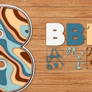 Intra απο ξύλο plywood 3mm-4mm πάχος Alphabet Paper Cut 3D Δίασταση 15x15 cm INTRAFABR-40990223