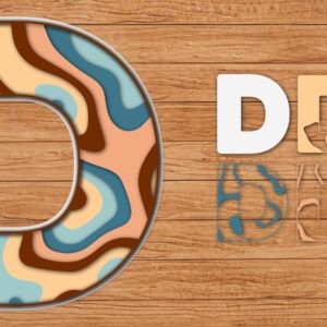 Intra απο ξύλο plywood 3mm-4mm πάχος Alphabet Paper Cut 3D Δίασταση 15x15 cm INTRAFABR-40999732