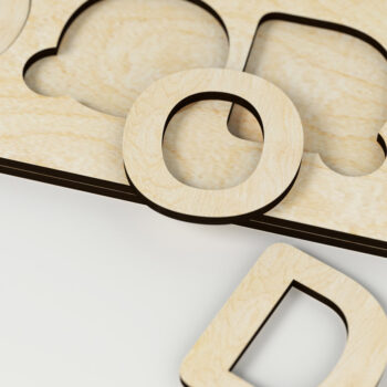 Intra απο ξύλο plywood 3mm-4mm πάχος Alphabet Puzzle - λέιζερ προσαρμοσμένου ονόματος Δίασταση 40x40 cm INTRAFABR-27616525 - Image 2