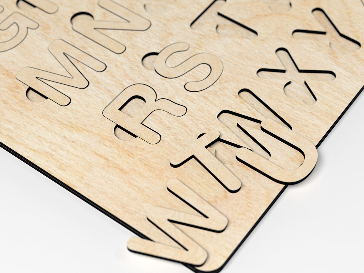 Intra απο ξύλο plywood 3mm-4mm πάχος Alphabet Puzzle Kids - κοπής με λέιζερ Δίασταση 30x20 cm INTRAFABR-27553589 - Image 2