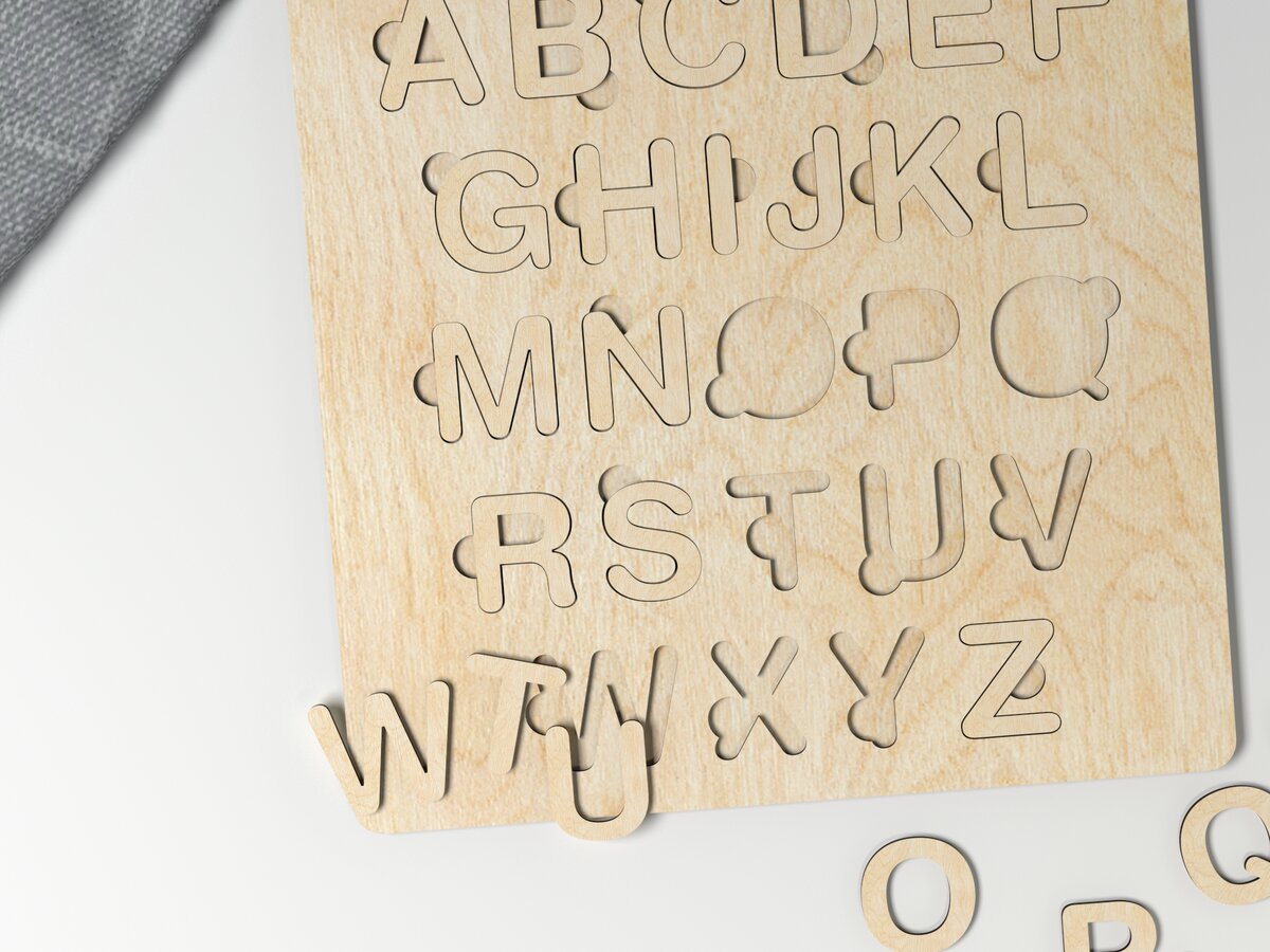 Intra απο ξύλο plywood 3mm-4mm πάχος Alphabet Puzzle Kids - κοπής με λέιζερ Δίασταση 30x20 cm INTRAFABR-27553589 - Image 3