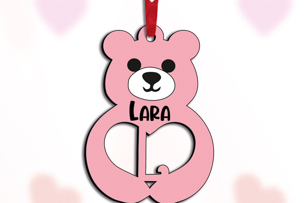 Intra απο ξύλο plywood 3mm-4mm πάχος Alphabet Bear Day Valentine Love L Δίασταση 15x15 cm INTRAFABR-115304022 - Image 3